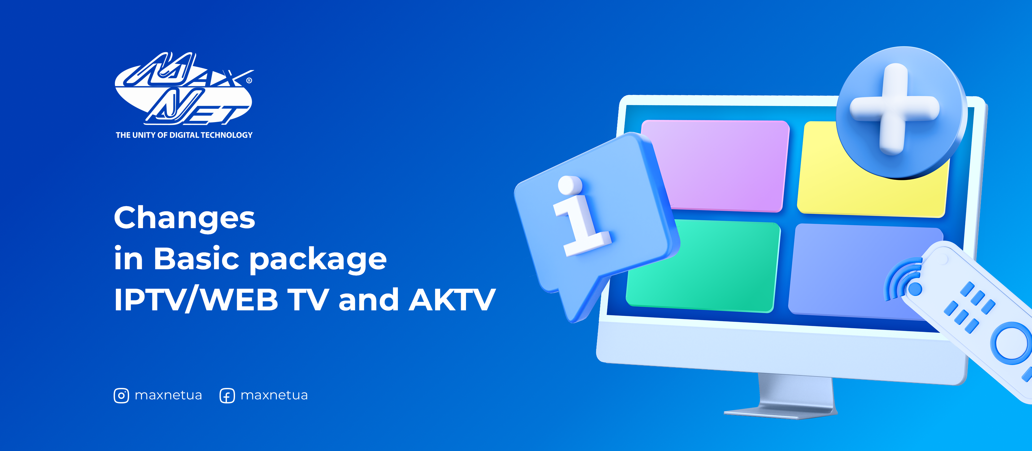 Changes in Basic package IPTV/WEB TV and AKTV